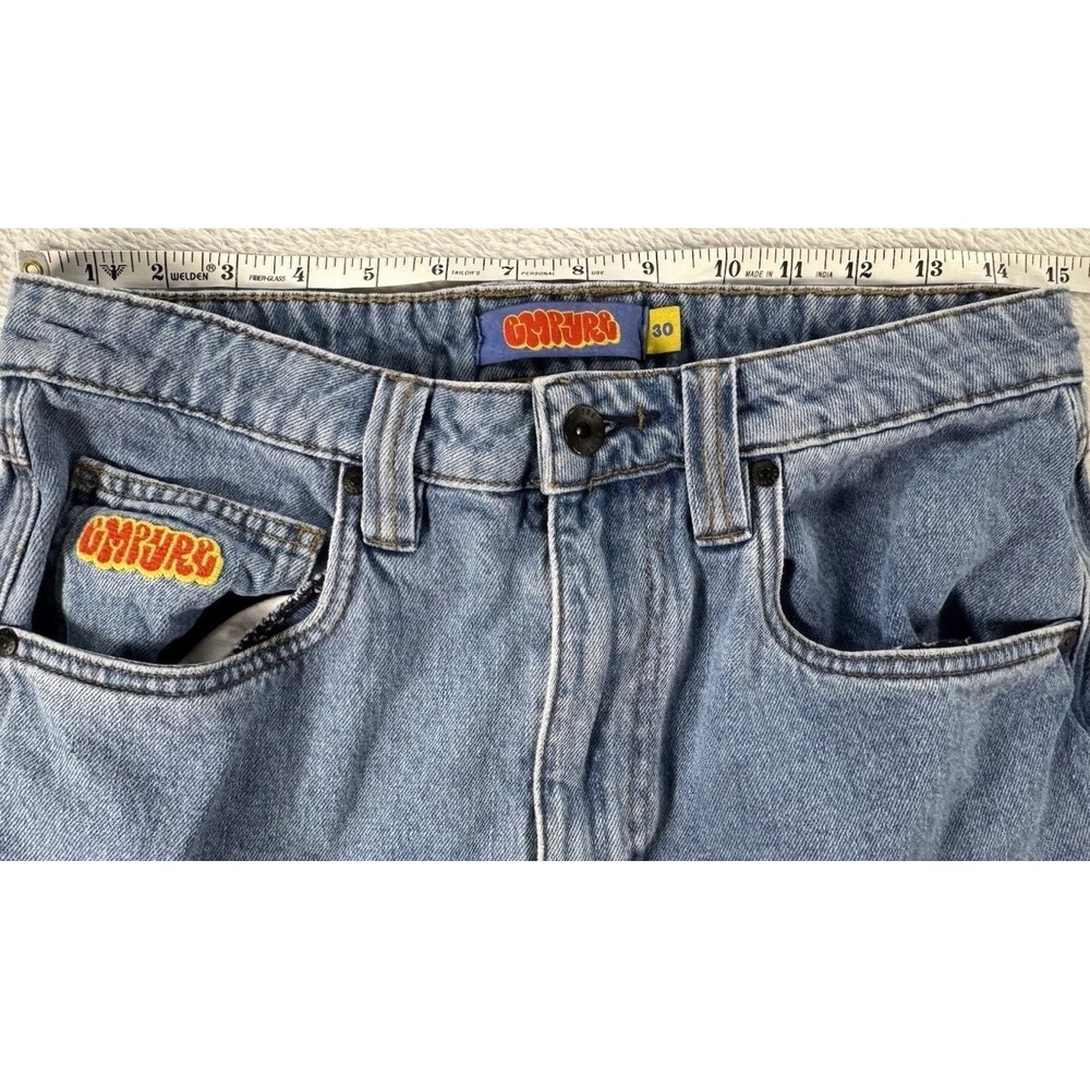 Empyre Relax Jeans Mens 30x29 Y2K Wide Leg Carpenter Skater Denim Blue - Picture 6 of 9